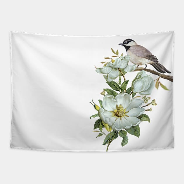 Bird On A Blossom Tapestry by designsbycreation