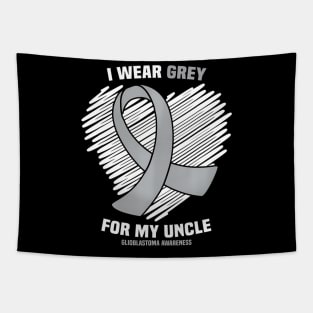 I Wear Grey For My Uncle GBM Glioblastoma Awareness Tapestry