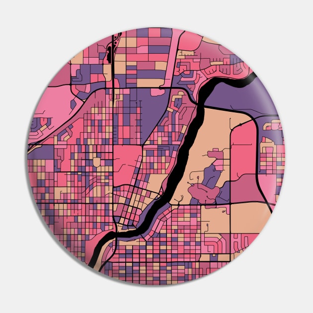 Saskatoon Map Pattern in Purple & Pink Pin by PatternMaps