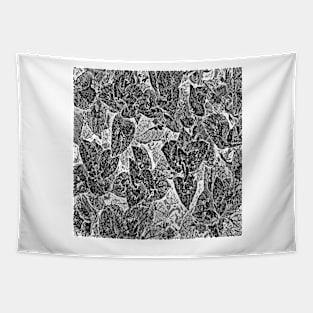 Leaves #2 in Black & White Tapestry