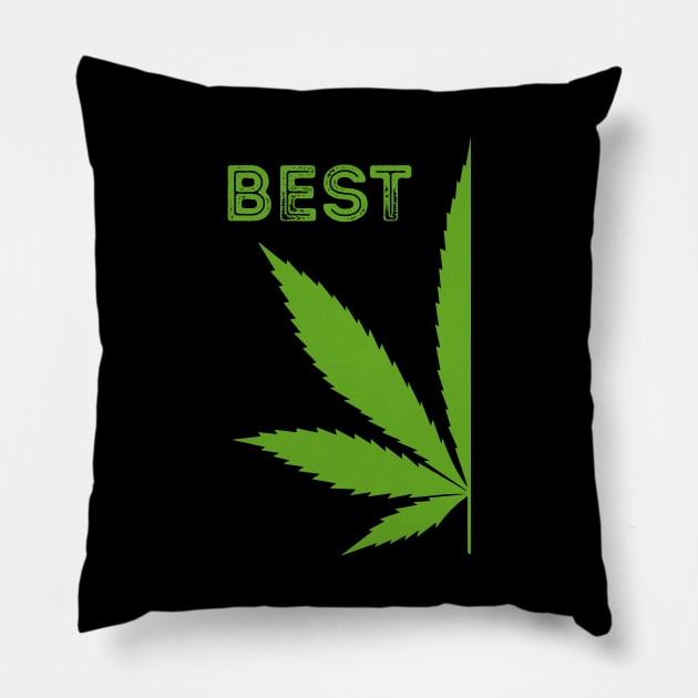 Part 1 Gift for Best Friends - BFF Best Marijuana Leaf Pillow by Panda Pope