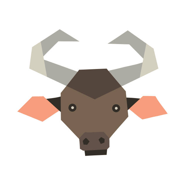 Geometric trendy flat style buffalo design by Rohan Dahotre