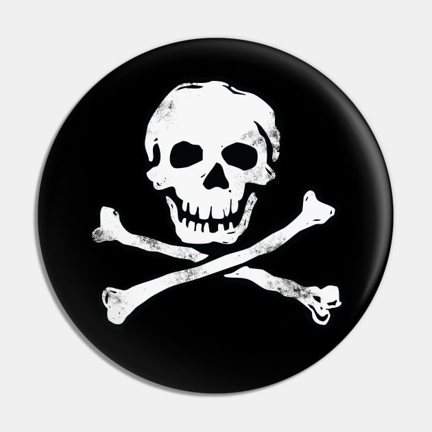 Pirate Skull and Crossbones -Distressed Pin by callingtomorrow