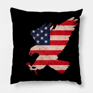 USA American Eagle Vintage Retro USA 4th July Pillow