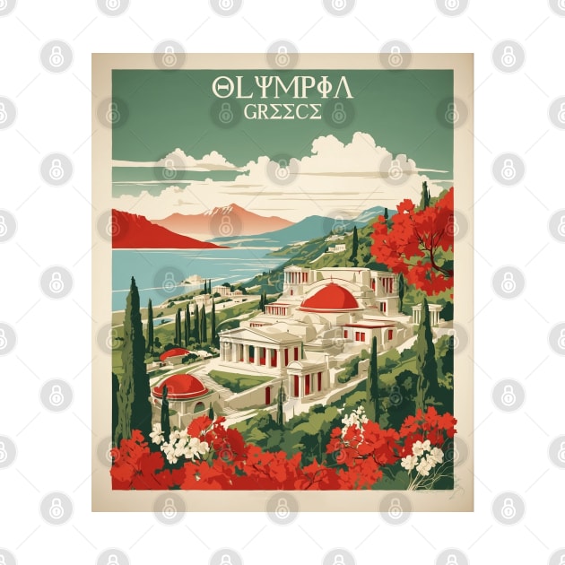 Olympia Greece Tourism Vintage Travel Poster by TravelersGems