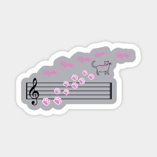 A cat walk on the music portrait Magnet