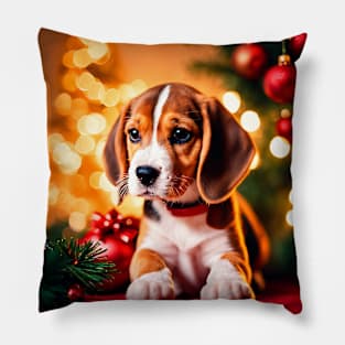 Beagle Puppy Dog Holiday Pillow