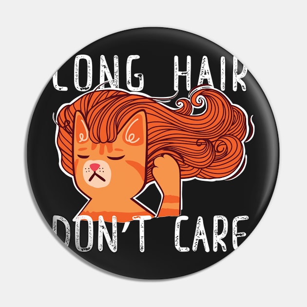 Ginger Cat Long Hair Don't Care T-Shirt stickers mugs and others Pin by SusanaDesigns