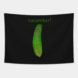 Cucumber With Face Tapestry