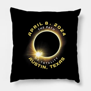 Austin Texas Solar Eclipse Totality April 8 2024 Pillow