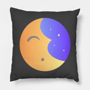 Tired Sleepy Moon In the Sky with Stars Pillow