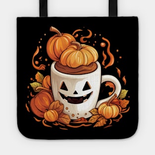 Halloween Pumpkin Coffee Drink Cup Tote