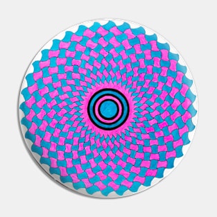 Handmade blue and pink mandala art Pin