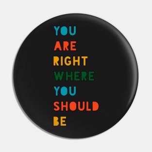 You are right where you should be Pin