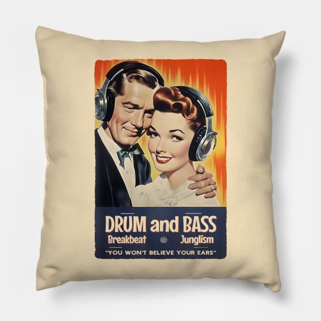 Drum and Bass - You won't believe your ears! Pillow by Dazed Pig