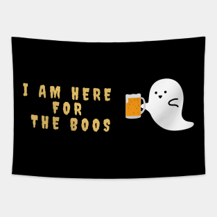 I am here for the boos Cute Halloween Ghost Tapestry