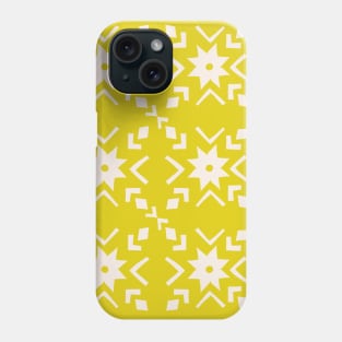 Geometric Star Quilt Pattern in Citron Phone Case