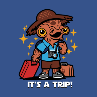 Cute Funny Summer Vacation Outdoors Alien Cartoon T-Shirt