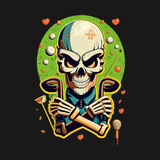 Golf from the Grave Funny Skeleton Golfer Halloween Pattern T-Shirt