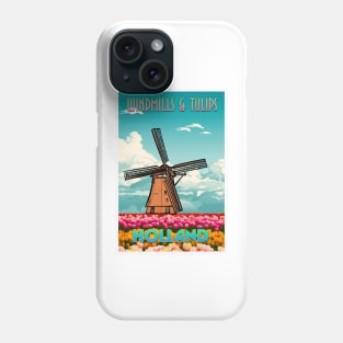 Windmills & Tulips In Holland Phone Case