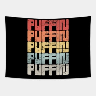 Vintage PUFFIN Text Tapestry