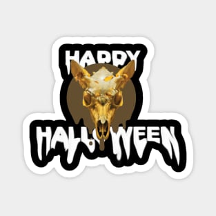 gold skull happy halloween artwork Magnet