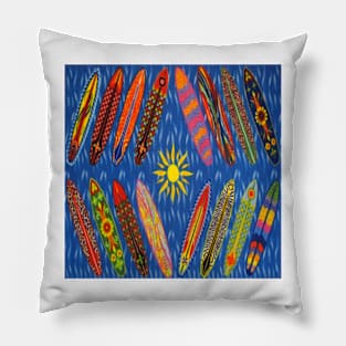 Surf Board Sunshine Pillow