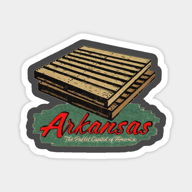 Vintage Arkansas Pallet Tourism Magnet by Kujo Vintage