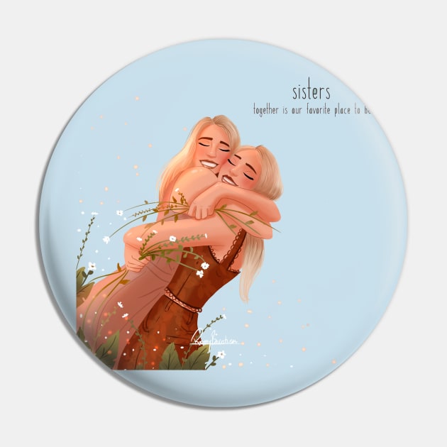 Sisters Pin by Romy's store