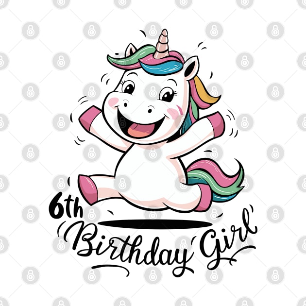 Unicorn 6th Birthday Girl Gift Mythical Creature by Macphisto Shirts