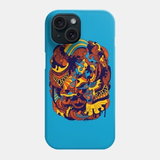 Orange Blue Abstract Wave of Thoughts No 2 Phone Case