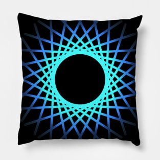 Futuristic circular design in blue Pillow