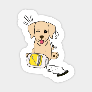 Cute golden retriever spilled mayonnaise Magnet