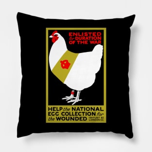 1914 World War I Propaganda Poster Chickens Pillow