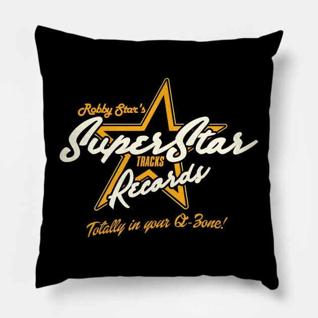 Robby Star's Super Star Track Records Pillow by darklordpug