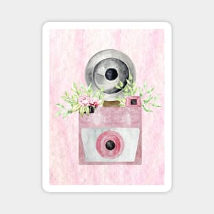 Watercolor Vintage Retro Polaroid Magnet