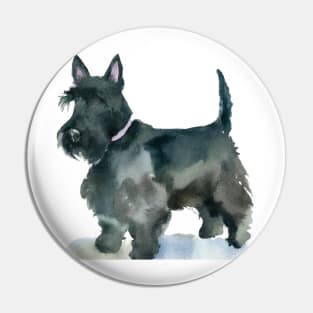 Scottish Terrier Watercolor Painting Pin