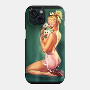 Sexy Pin Up Girl Playing Cards Phone Case