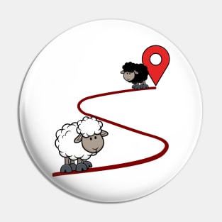 Black and white sheep map pin Pin