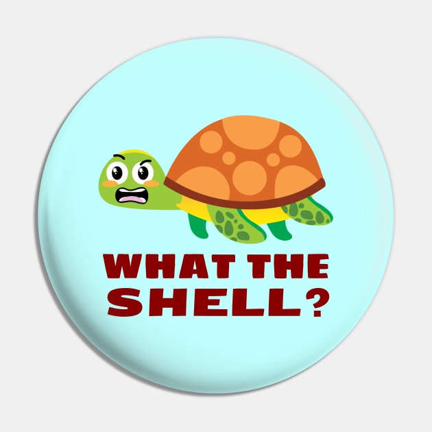 What the Shell? - Turtle Pun Pin by Allthingspunny