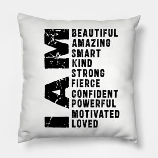 I Am Loved Shirt, I Am Strong Tee, Best Mom Shirt, I Am Beautiful Shirt, Motivational Shirt, Inspirational Shirt, Confident Women T-Shirt Pillow