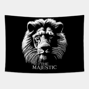 The Majestic. King of Jungle Design. Black and White Tapestry