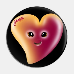 Cute heart saying Heyy, flirting and smiling Pin