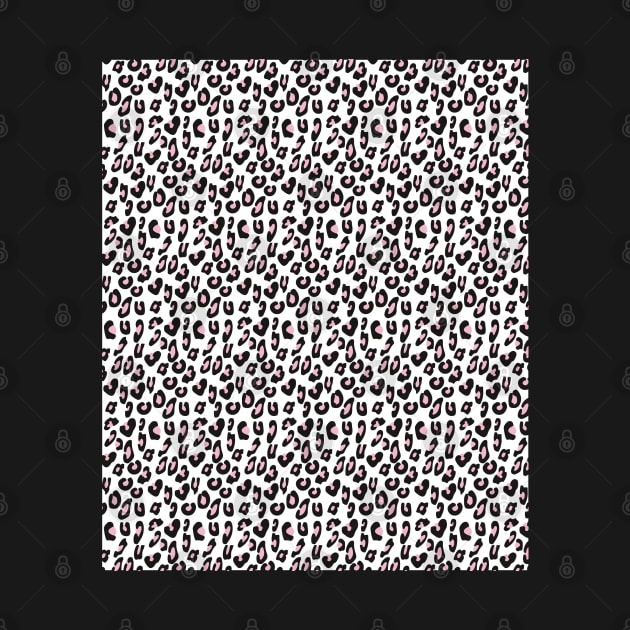 Pastel Pink Black White Leopard Skin Cheetah Print by squeakyricardo