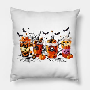 Halloween Coffee Cups Pillow