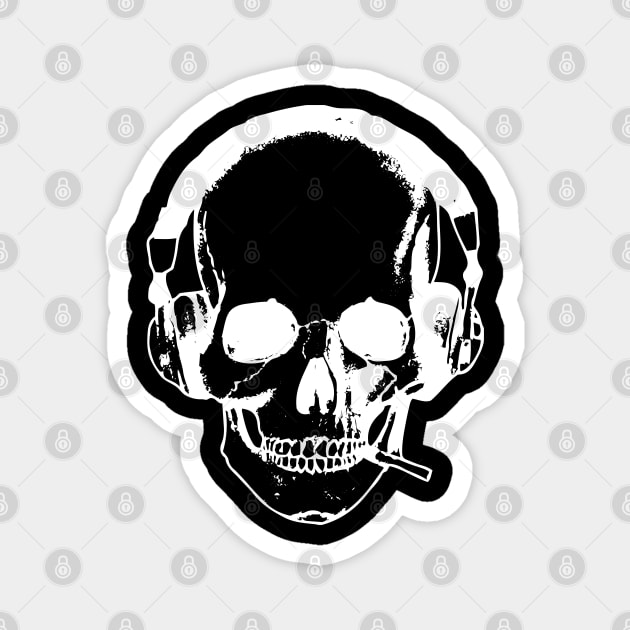 Dj Skull Magnet by Black & White