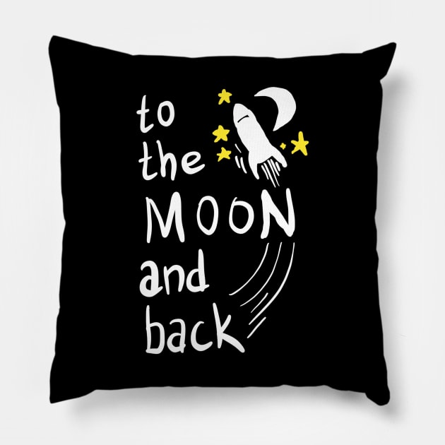 To The Moon And Back Pillow by VintageArtwork