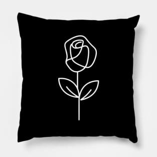 Single Rose (White) Pillow