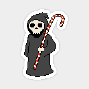 Pixelated Christmas Grim Reaper Magnet