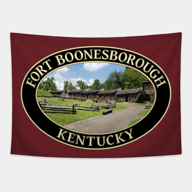 Historic 18th Century Fort Boonesborough in Kentucky Tapestry by GentleSeas